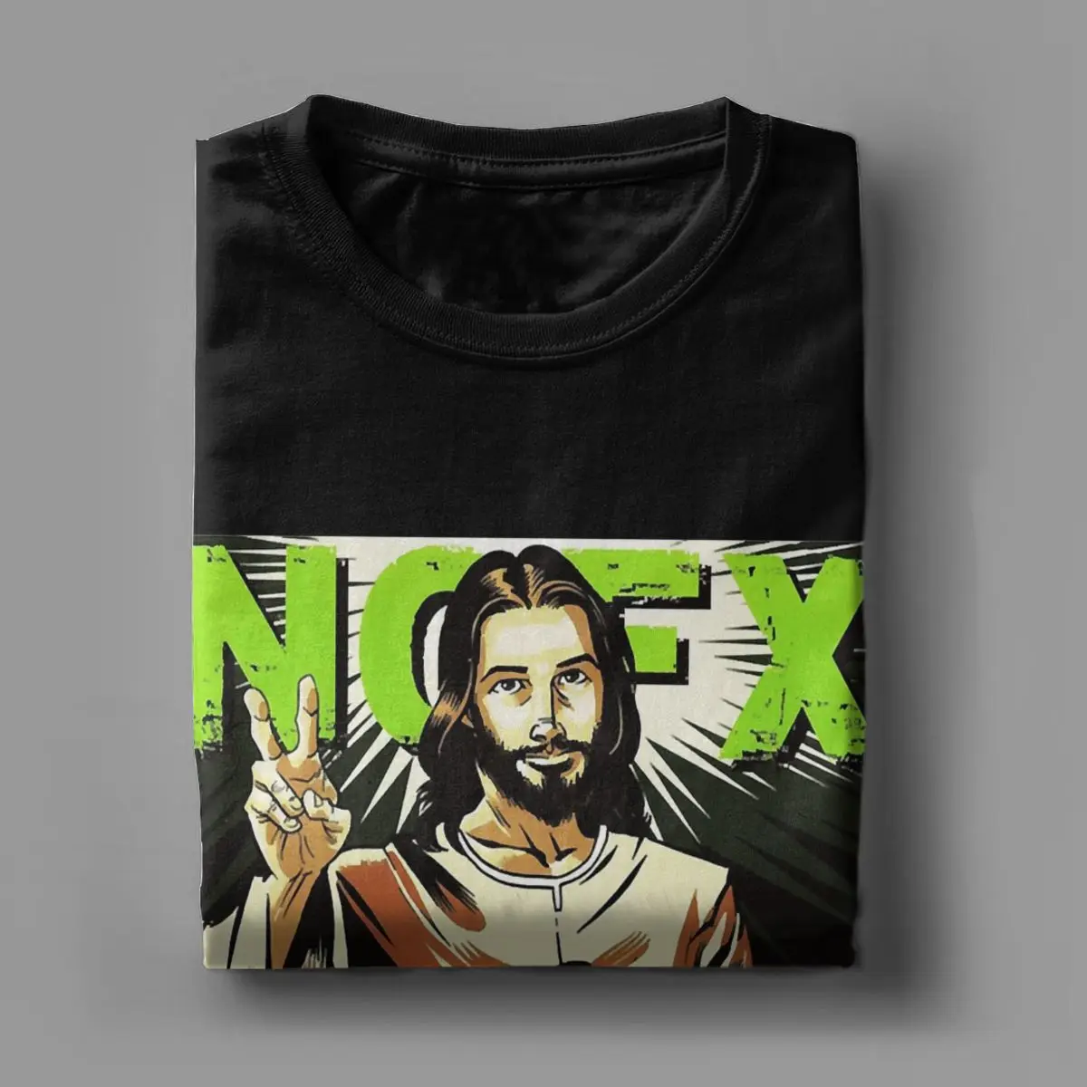 Nofx-Camisa punk masculina e feminina, algodão puro, vintage, nunca ama um hippy, Jesus, manga curta, acessórios de vestuário, verão