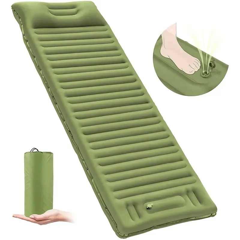 

Foldable TPU Nylon Sleeping Pad Camping Inflatable Mattress Ultralight Outdoor Rest Mat Lightweight Air Cushion Travel Mat