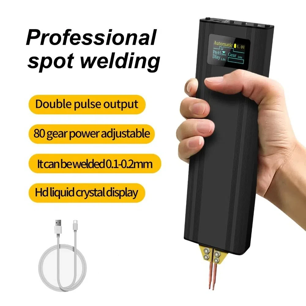 

80-скоростной аппарат для точечной сварки, регулируемый ручной мини-аппарат для точечной сварки, автоматический триггер, литиевая батарея 18650