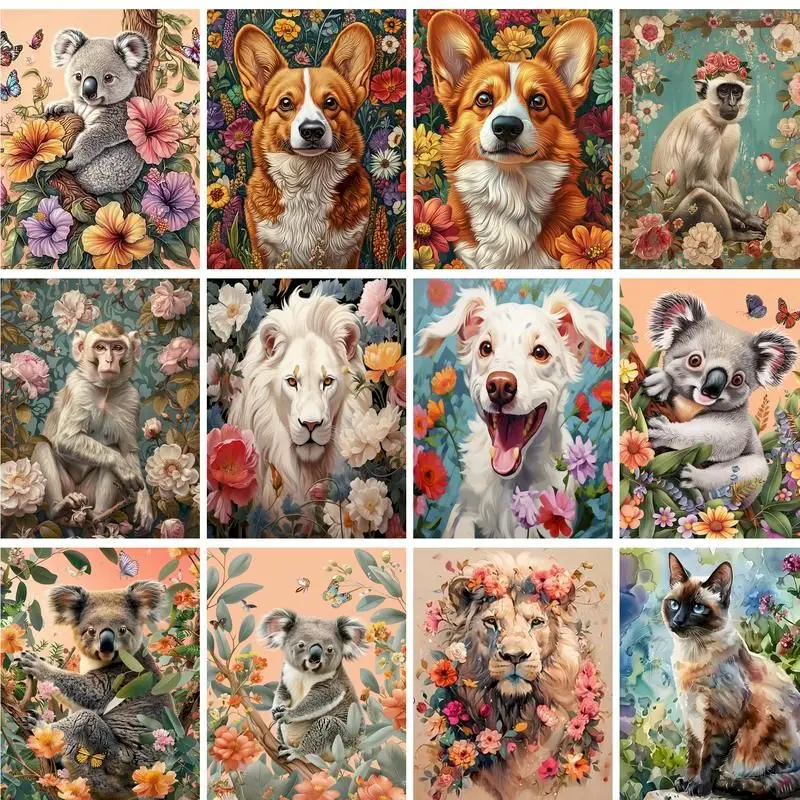 

GATYZTORY Diy Frame Painting By Numbers Flower Animals Picture On Number Painting Acrylic Paint On Canvas For Personalized Gift