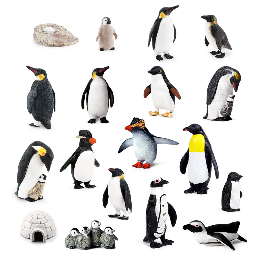 

Realistic Plastic Growth Cycle Penguin Figurines Varieties of Penguins Polar Arctic Animal Figures Easter Eggs Cake Toppers Gift