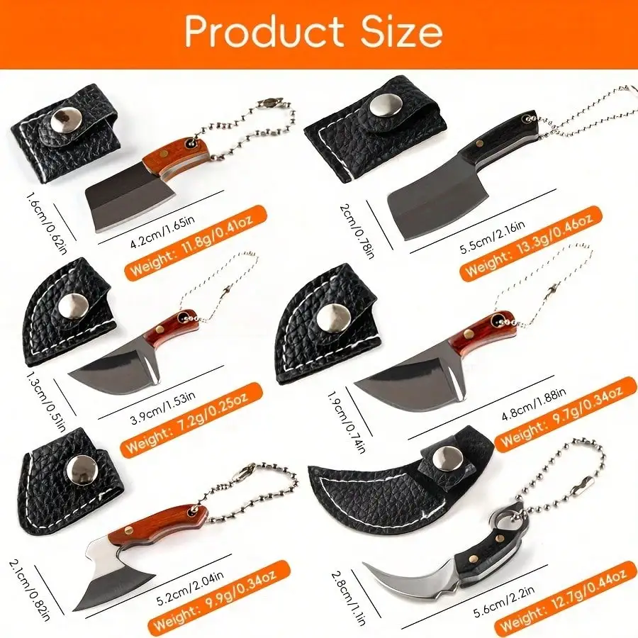 Damascus Mini Axe-Shaped Knife Set EDC Knife Set Package Opener Cutter Box Knife view 3