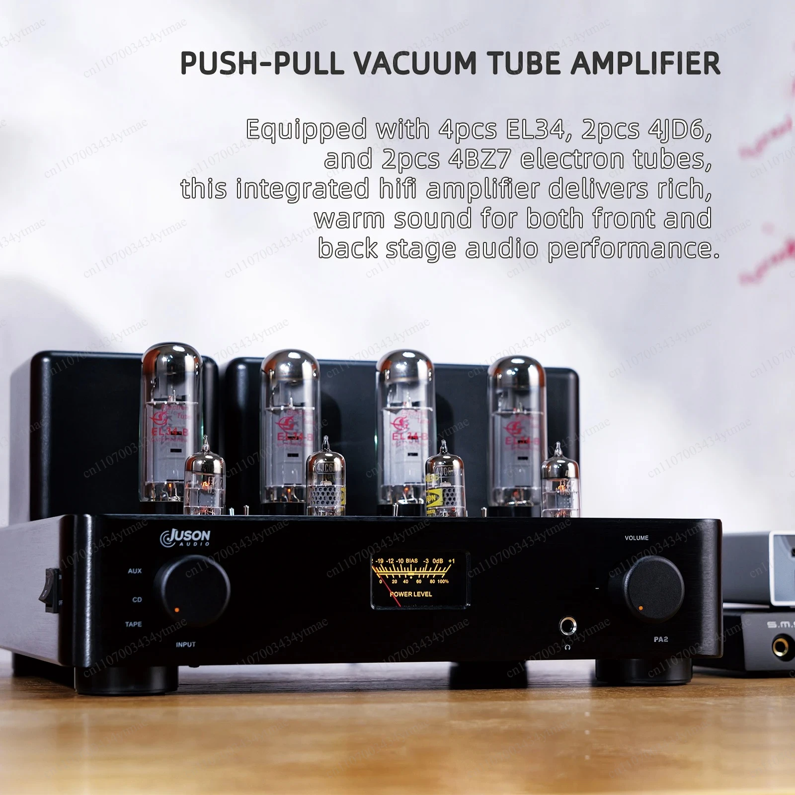 EL34 Push-Pull Tube Amplifier Triode Ultralinear Mode HiFi Integrated Amp With Headphone Output For Audiophile