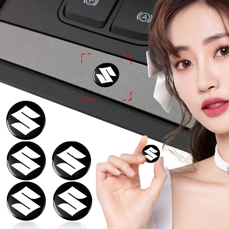 

14 мм наклейки с эмблемой ключа автомобиля, логотип ключа авто управления, аксессуары для Suzuki Swift Jimny Grand Vitara SX4 Samurai Spacia Liana