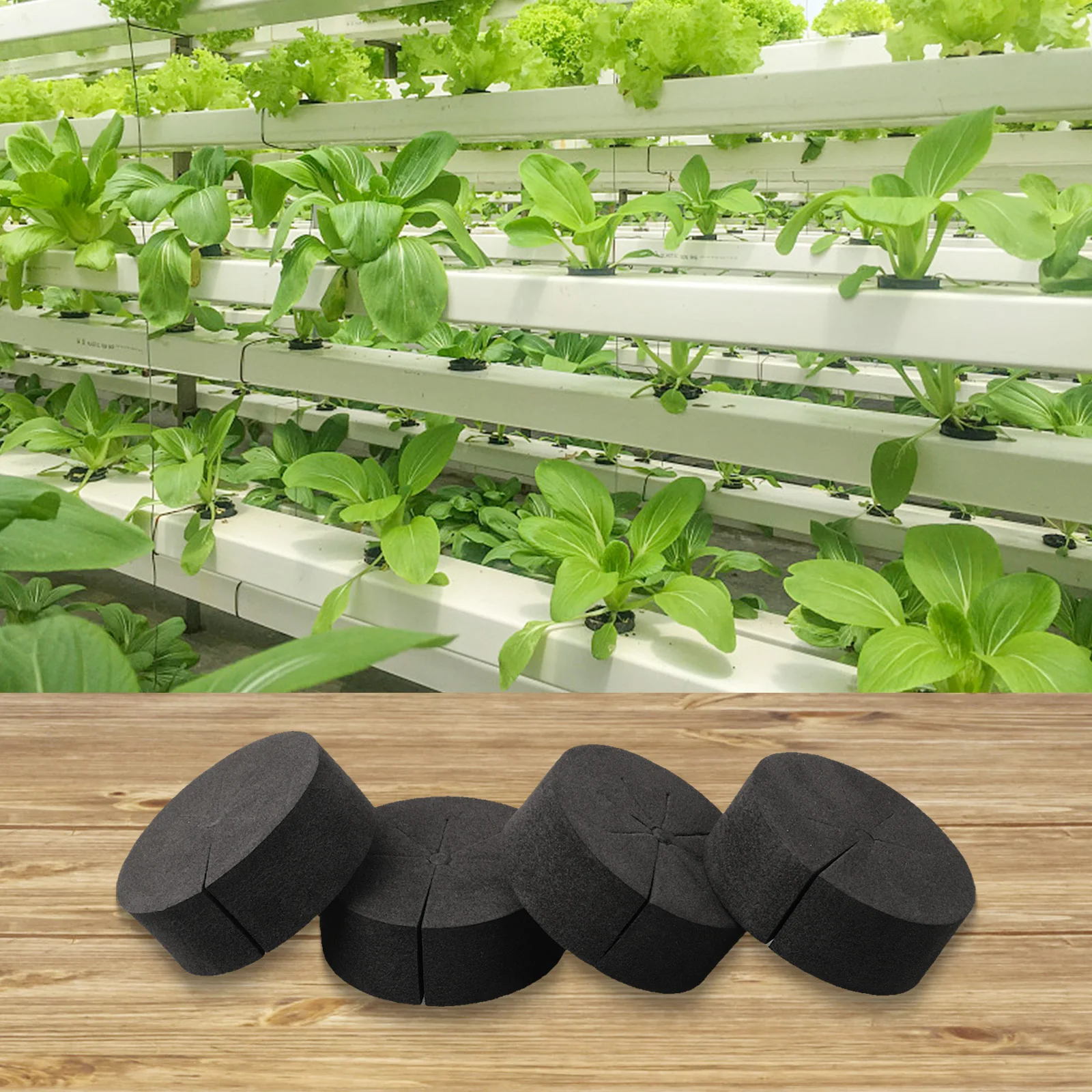 100Pcs 48mm DgdfgdsgdsgfsdfgdsagHydroponic Planting Cotton Neoprene Collars For Hydroponics System Garden Root Planting Supplies