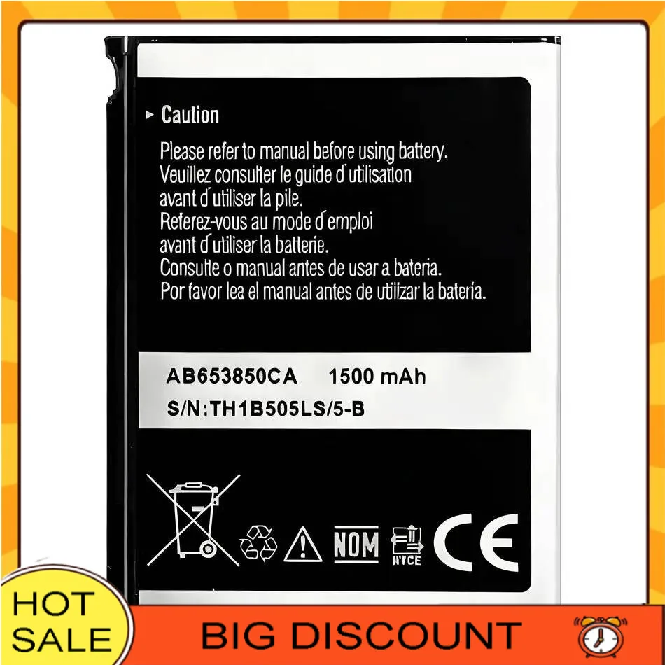 

Mobile Phone Battery AB653850CA 1500Mah For Samsung Nexus S I900 Omnia Sgh-I900 Sgh-I908 I9020 T939 M900 Moment I220 Sgh-T939