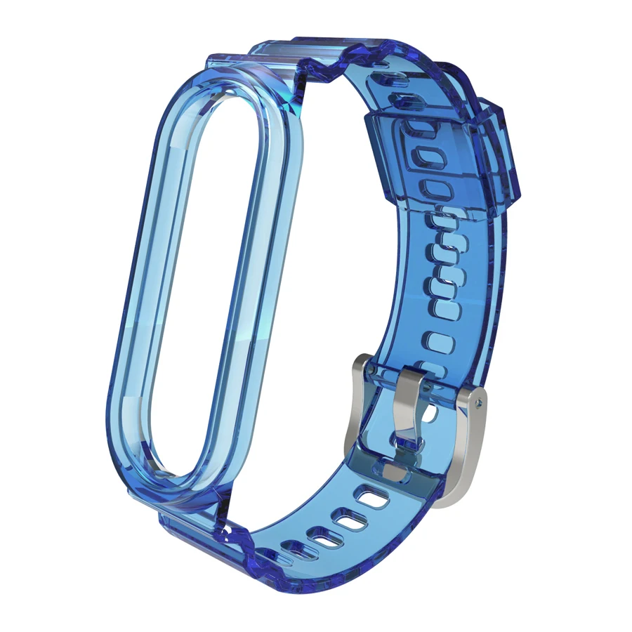Bracciale su cinturino Mi Band 5 6 7 per Xiaomi Miband 4 3 Bracciale in silicone per Miband 5 6 7 Bracciale sportivo Bracciale stile ghiacciaio