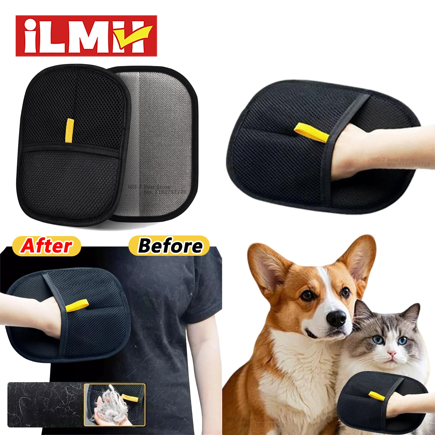 Pet Supplies Grooming - Double Sided Reusable Pet Grooming Gloves