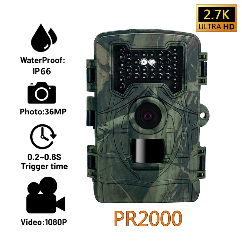 

PR2000 Outdoor IP54 Waterproof Surveillance Camera Infrared Human Movement Capture 1080P Video Recorder