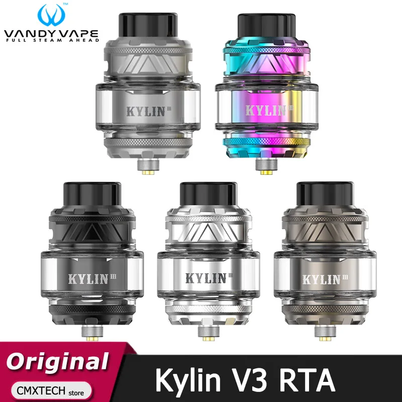 Original Vandy Vape Kylin V3 RTA Tank 6ML Empty Atomizer Support Single and Dual Coil Electronic Cigarette Vaporizer