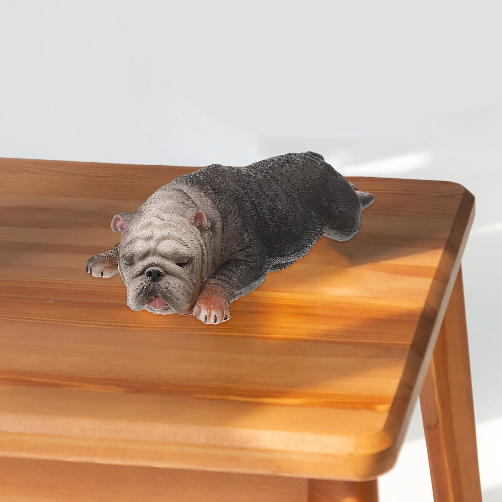 

2 Pcs Display Simulated Bulldog Decoration Puppy Plastic Simulation Animal Figures