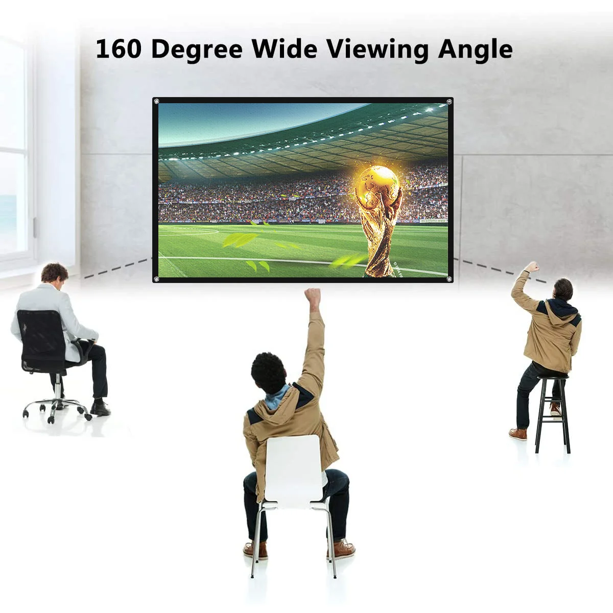 Portable Anti-Crease Projector Screen Folding Projection Screen Theater Accessory Suitable for Home Theater Classroom Office