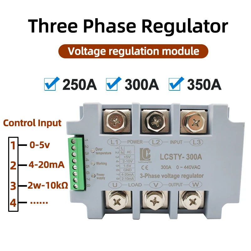 Three phase 380V SCR power controller 300A scr power voltage regulator 4-20mA, 2-10V, 1-5V