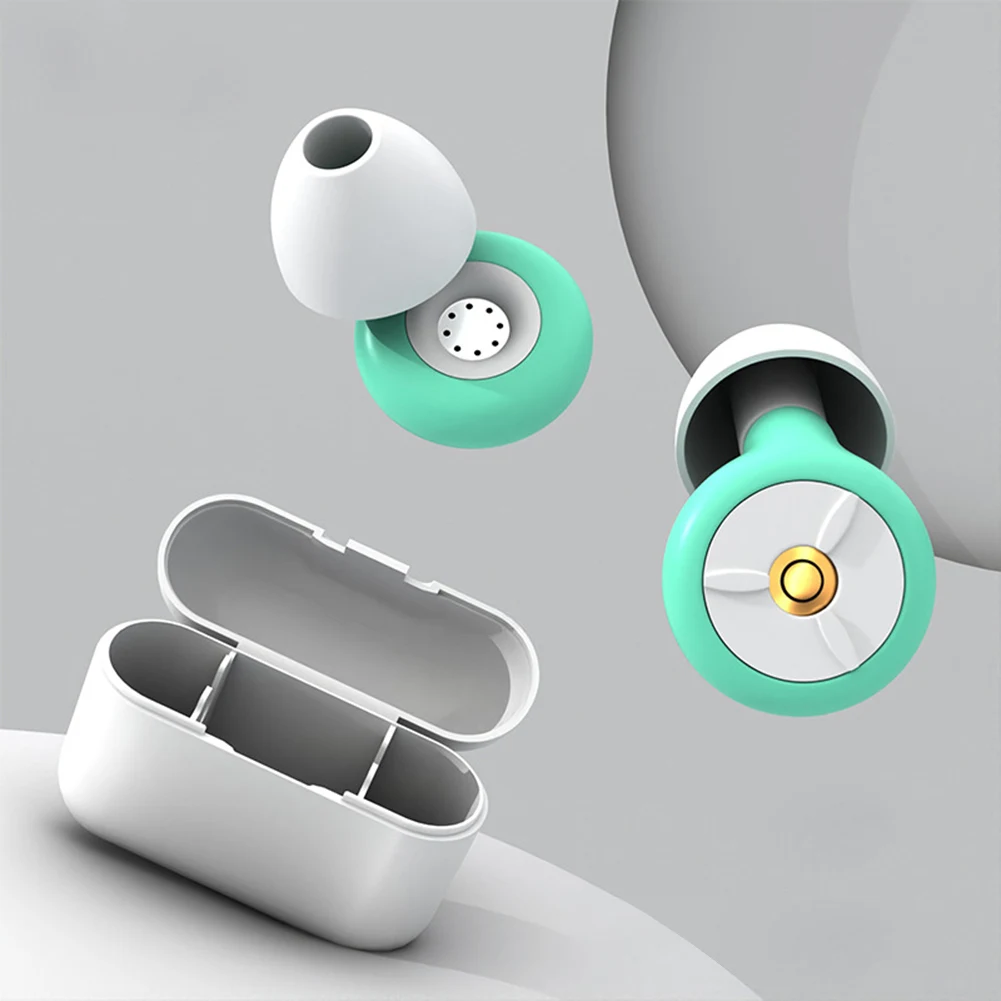 سدادات أذن من السيليكون لحماية الأذن، سدادات أذن مقاومة للماء ومضادة للضوضاء، قابلة للغسل مع أغطية سدادة الأذن وحافظة للاستحمام أثناء السباحة