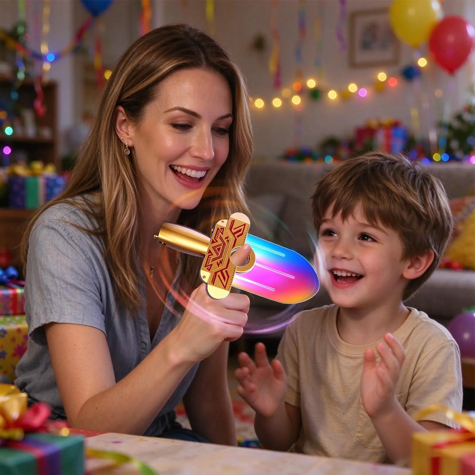 Light Up Spinner 4 Pieces LED Color Changing USB Rechargeable Toy Light Up Handheld Spinner For Home Travel Office Car Trip