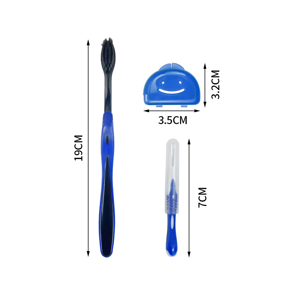 

2Pcs Soft Bristle Orthodontic Toothbrushes with Cap Interdental Brush Set for Oral Hygiene Teeth Brace Cleaning
