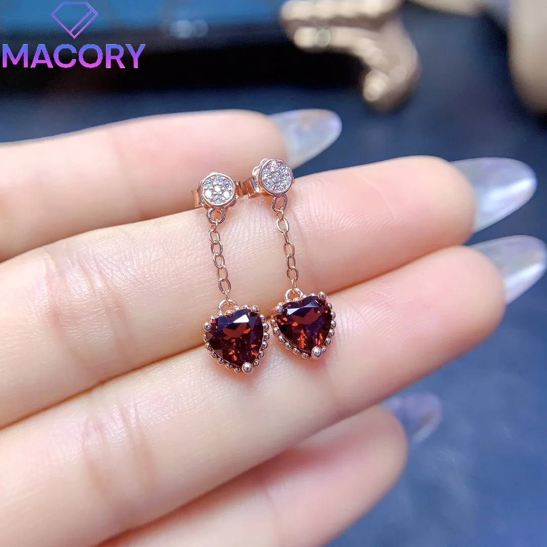 

Natural Garnet Earrings Silver 925 designer luxury brand reproduction women free shipping jewelry gemstone earrings.