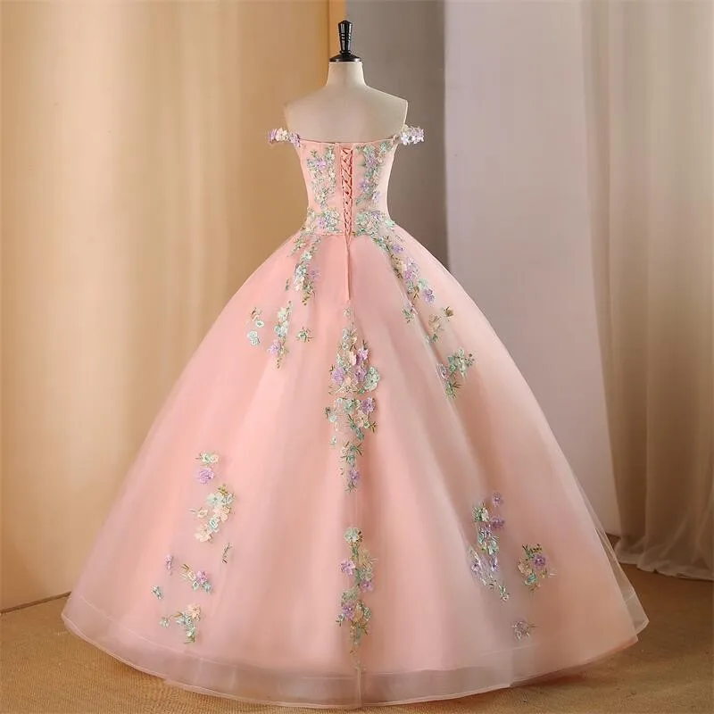 Ashley Gloria Quinceanera Dresses Birthday Graduation Party Dress Elegant Off Shoulder Prom Gown Robe De Bal 2024 New