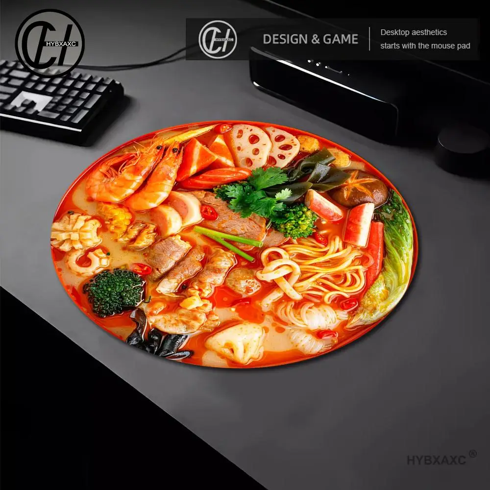 Funny Food Pizza Hot Pot Fruit Creative Round Rubber Small Mouse Pad Anti Slip For Study Dorm Student Girl Desk Mat Table Mat