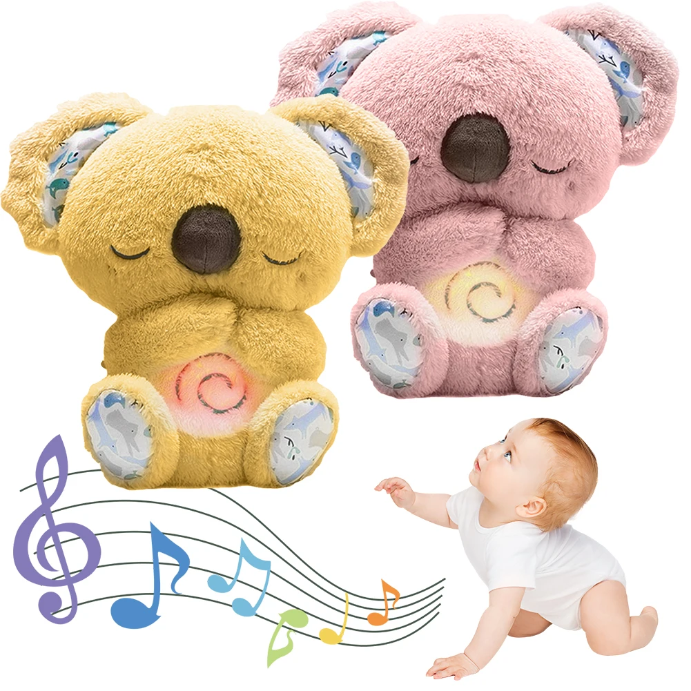 Cute Koala Baby Sound Machine con luci musicali movimento di respirazione ritmica Sleeping Music Toy giocattolo musicale per neonati per neonati