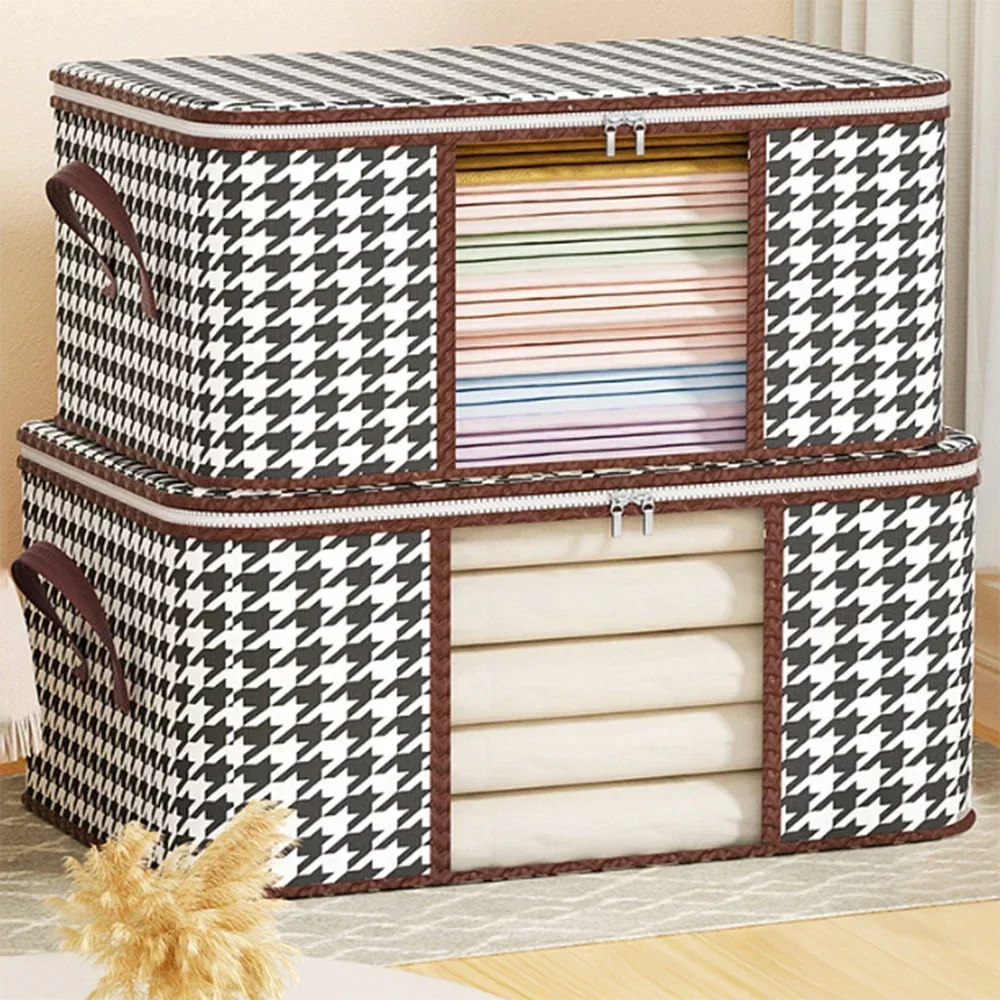 Видимая сумка для хранения одежды большой емкости, портативный бытовой органайзер с ручками, складное пылезащитное одеяло, контейнер на молнии