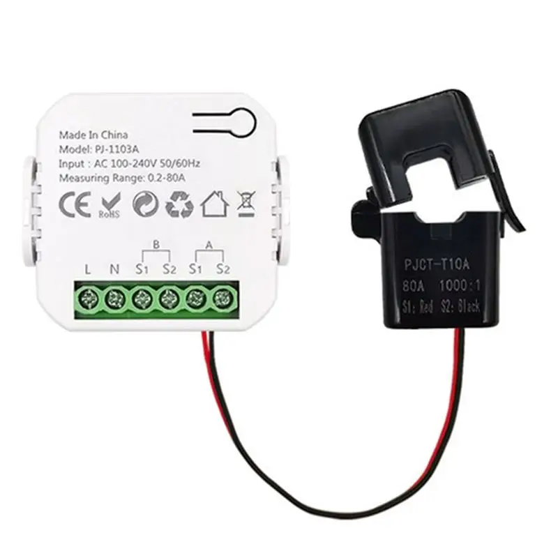 

FULL-Tuya Smart Wifi Energy Bidirection Meter Single Phase With Buzzer Overload Alarm App Monitor Solar Produced Consumed