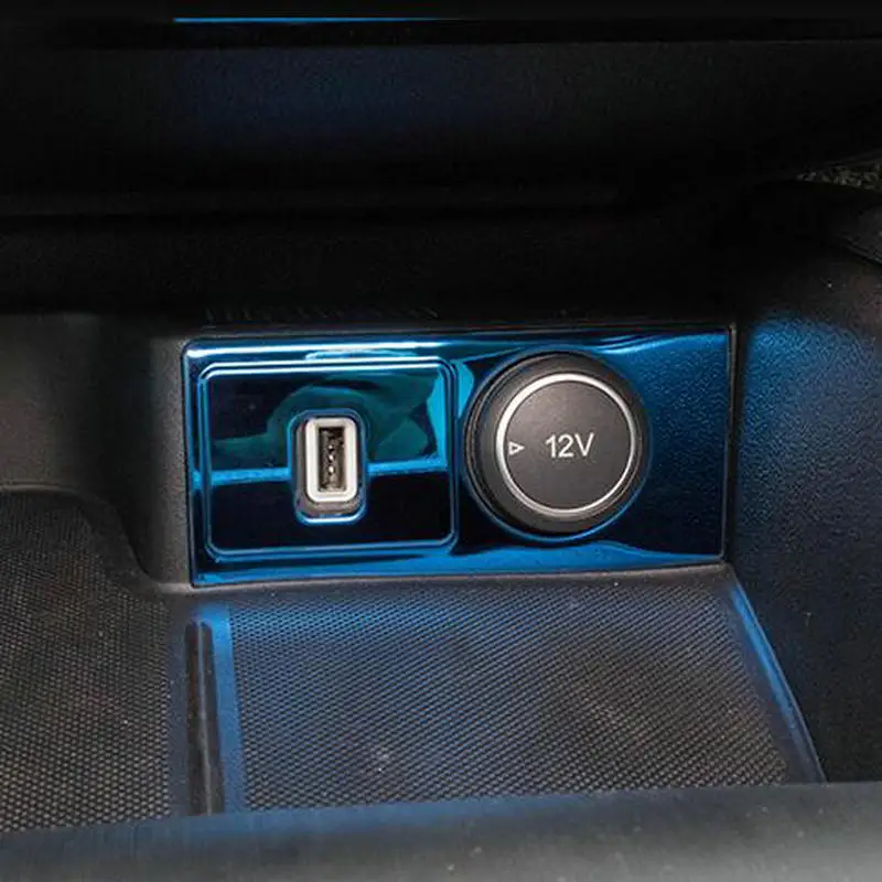 SBTMY do ford focus MK4 2019. Ozdobna łatka ze stali nierdzewnej do przedniego panelu USB samochodu