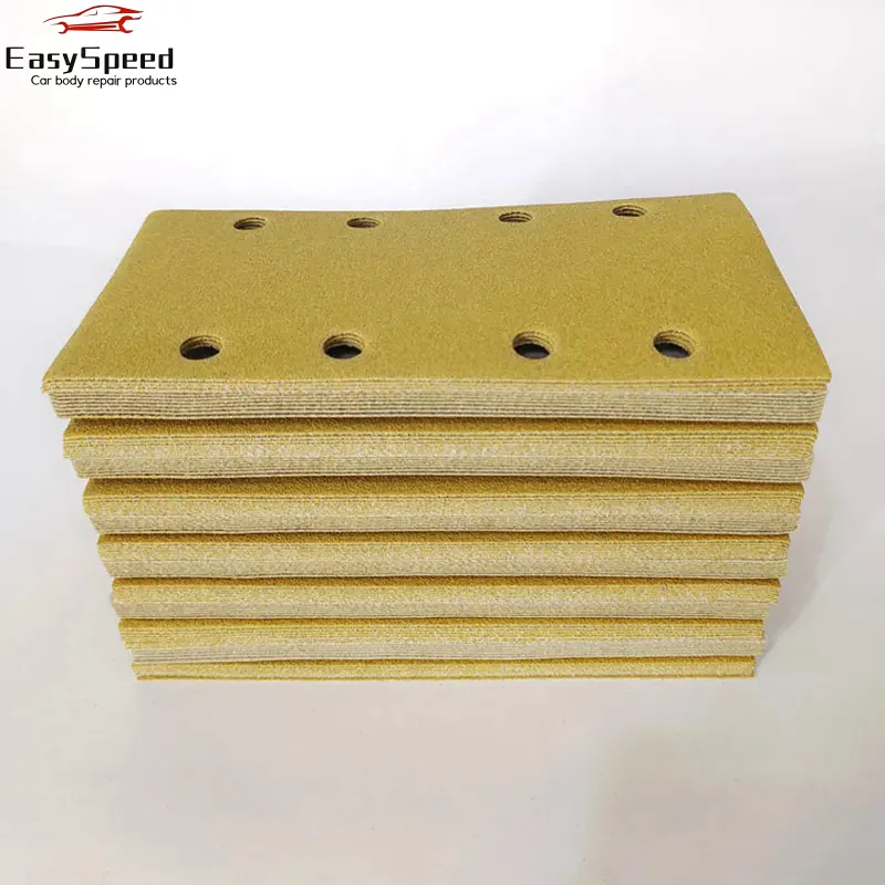 100Pcs 95*180mm  For Festool Sanders Grinder For Grinding  Hook Loop Rectangular Yellow Sandpaper Flocking Sheet Self-Adhesive