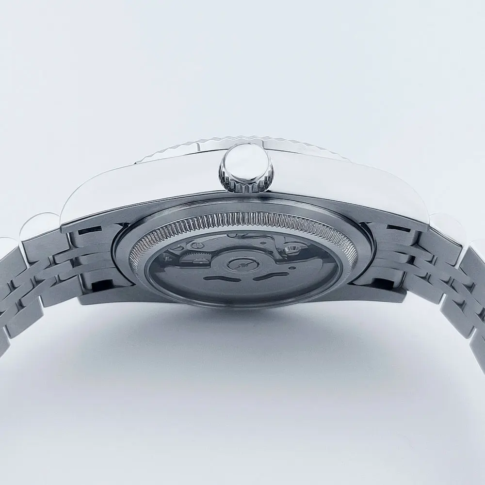36mm/39mm 사용자 정의 멸균 다이얼 로마 숫자 사파이어 유리 스틸 팔찌 기계식 남자 시계 NH35 자동식 남자 시계