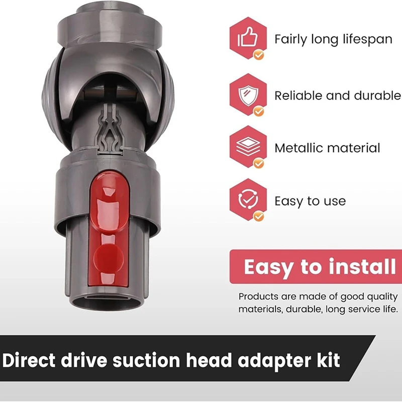 Hot Sale-Direct Drive Suction Head Joint Connector Adapter Set For Dyson V7 V8 V10V11 Vacuum Parts With Ball Wheels Side Cover