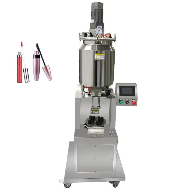 Riempitrice dosatrice pressurizzata e riscaldata per mascara lucidalabbra a 2 teste 1-20 ml