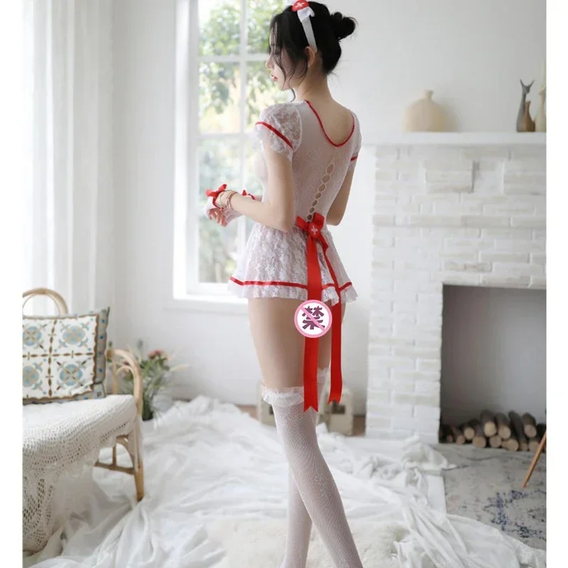 Erotic Lingerie Ladies French Apron Maid Costume Cosplay Costume Servant Lolita Hot Babydoll Uniform Erotic Cosplay Exotic