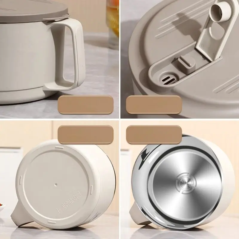 

1700ml Large Capacity Stainless Steel Bowl With Lid For Instant Noodles Sealed And Portable Drain Bowl For Kitchen Utensils Inst