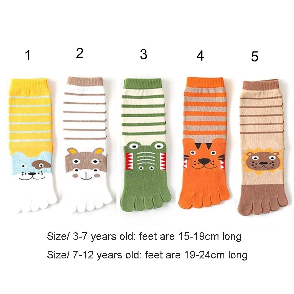 Comfortable Children's Long Tube Socks Healthy Sweat-absorbing Cotton Socks Five-finger Socks