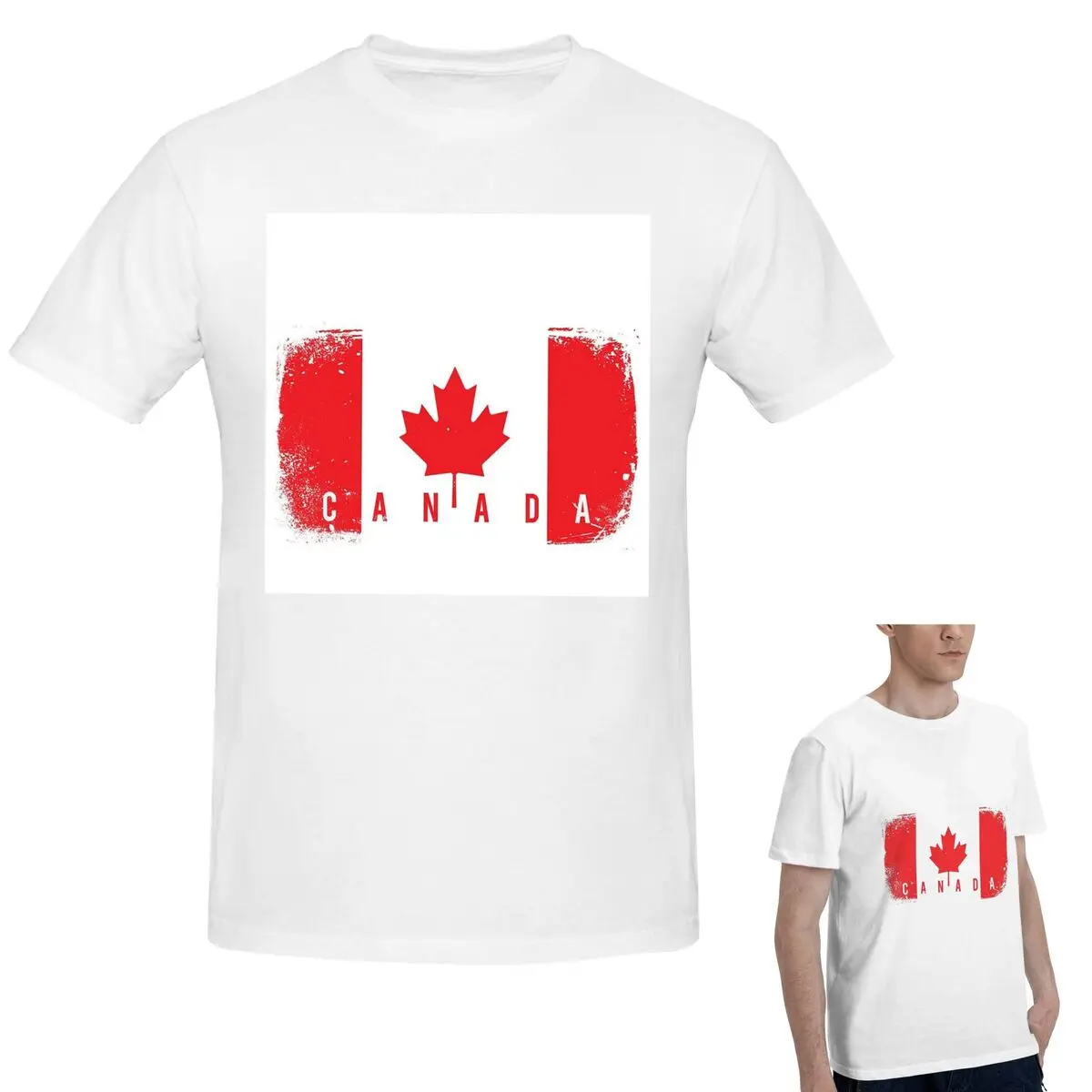 

Футболка с флагом Канады из 100% хлопка, мужская классическая футболка большого размера, мужские летние рубашки с круглым вырезом, топы, S-6XL