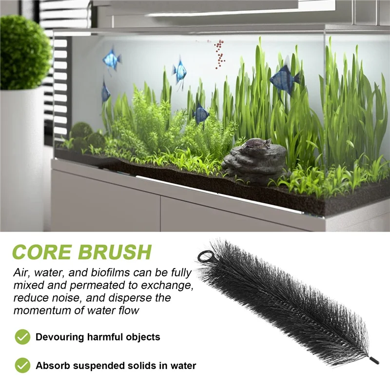 

10PCS Stainless Steel Core Brush Aquarium Filter Fish Tank Clean Tools Brush Pond Biochemical Filter Brush Filter-A74P