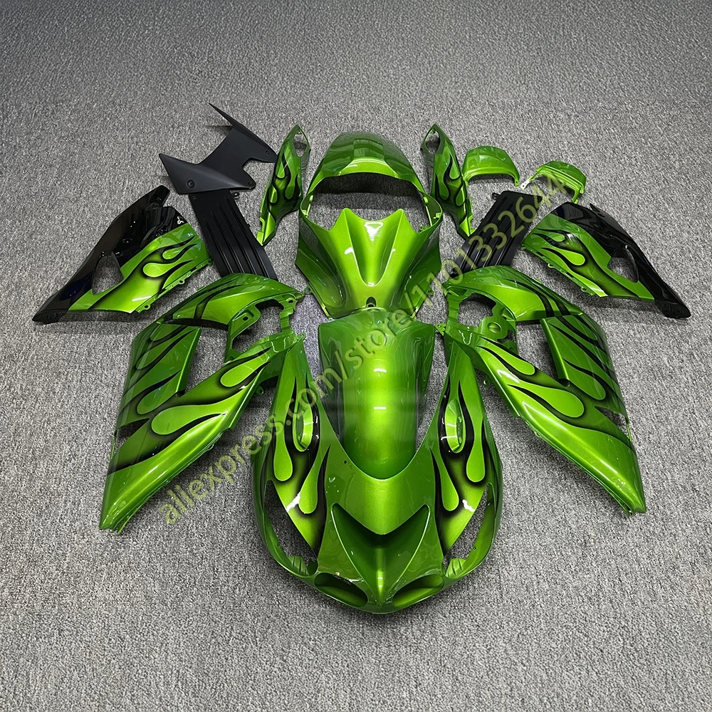 For Kawasaki ZX 14R 2006-2011 Fairings Kit ZX14R 06-11 Black Flame Aftermarket Injection Motorcycle Fairing Set