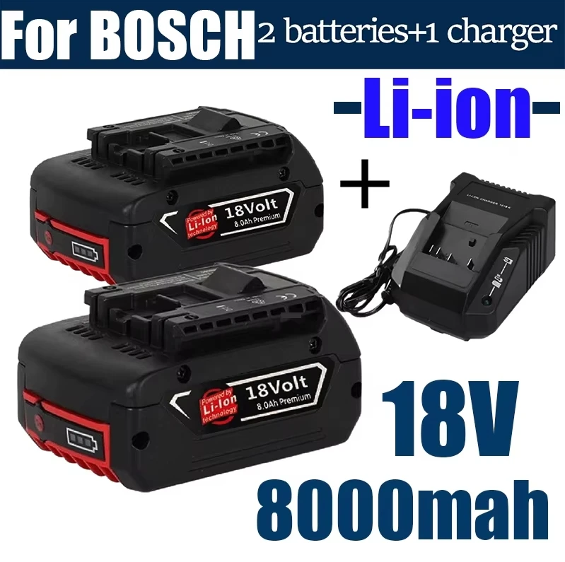 

Rechargeable Lithium-ion Tool Battery 18V8.0Ah, Replaceable BAT609 BAT609G BAT618G BAT614+charger