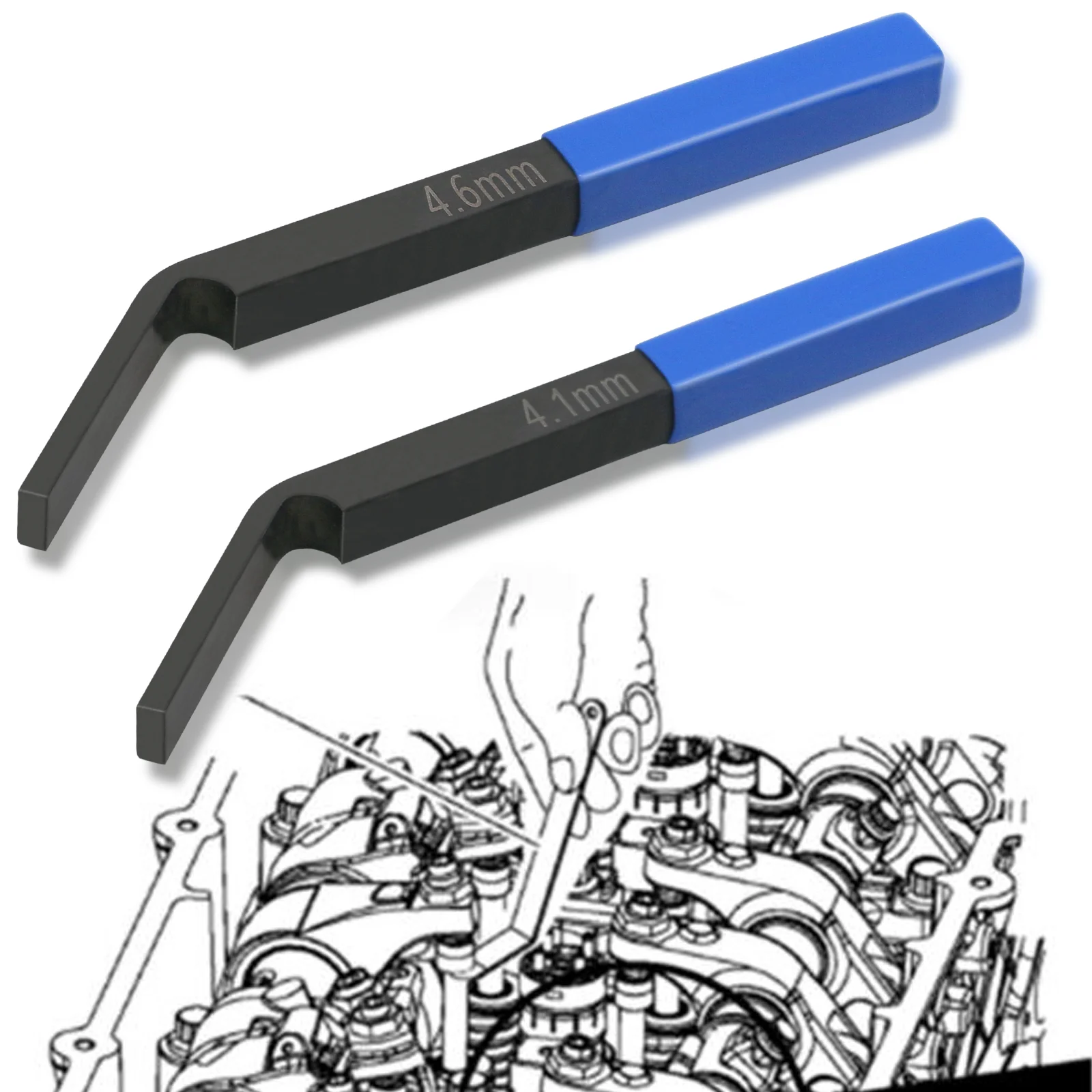 

2Pcs Engine Brake Adjustment Tool Jake Brake Feeler Gauge Replacement for Detroit Diesel DD13 DD15 DD16 Engine