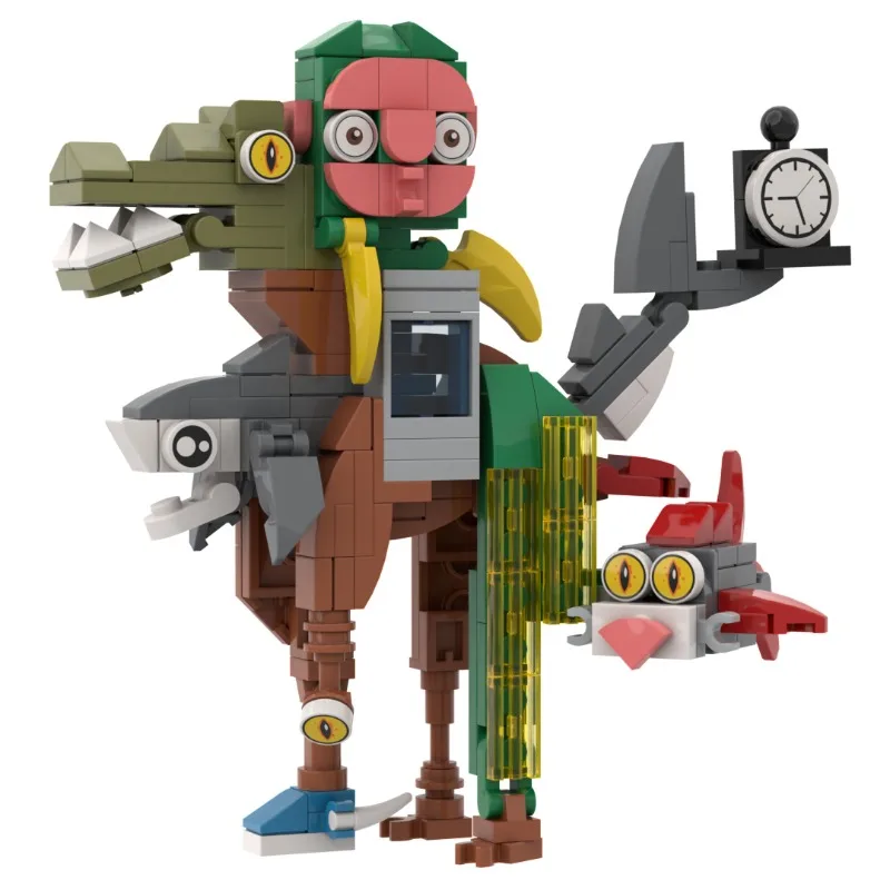 Kit de construcción de bestia de fusión mítica, 218 Uds., modelo de criatura híbrida MOC para coleccionistas, regalo legendario DIY con guía