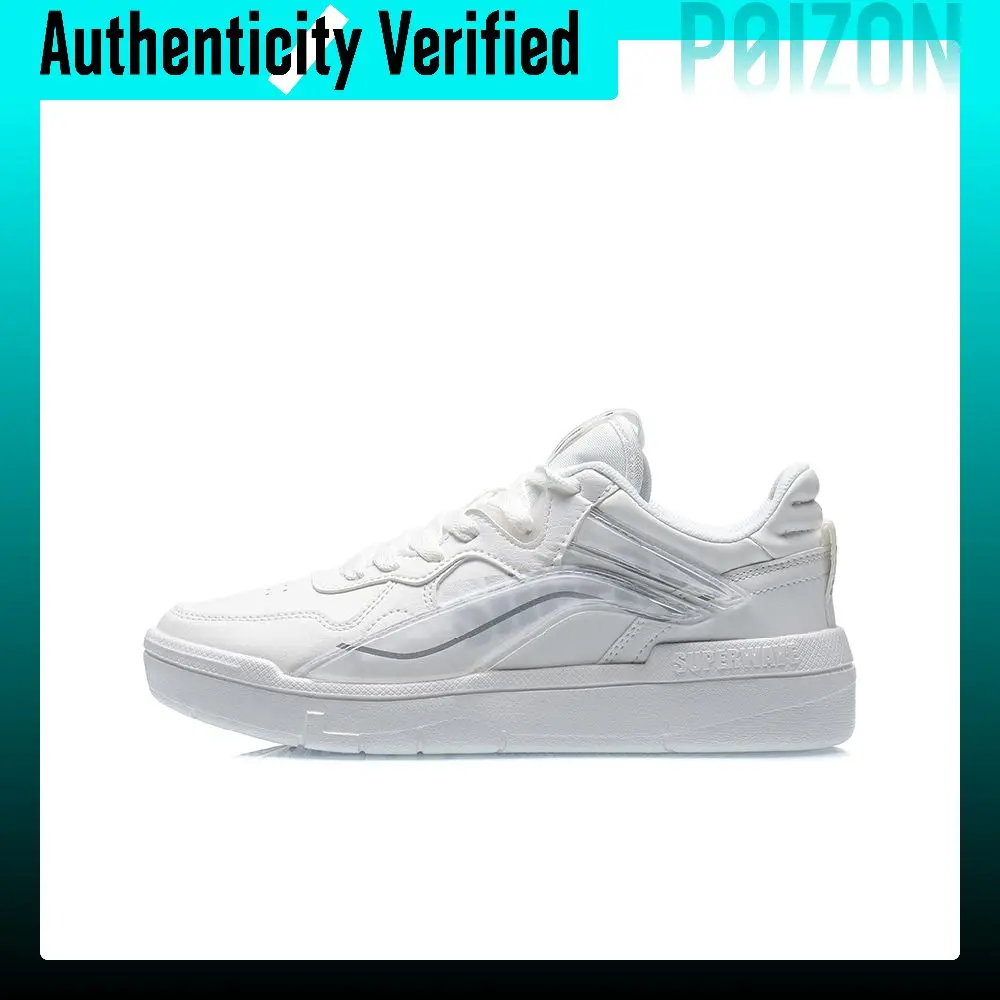 Li Ning Abrasion Resistant Breathable Low top Skateboard Shoes Women's White AECR004-1