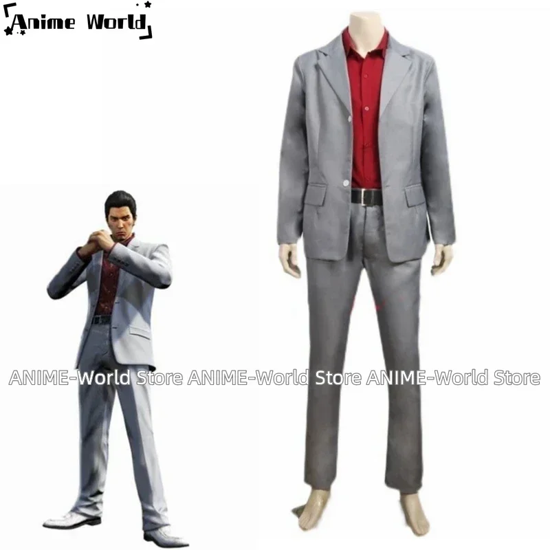 

《Custom Size》Yakuza Kazuma Kiryu Uniform Manga Anime Game Christmas Party Halloween Uniform Outfit Cosplay Costume