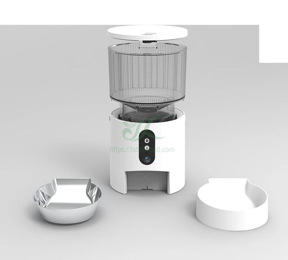 

2 Videos Dog & Cat Automatic Food Dispenser 2 Food Bowls for Pet Feeder