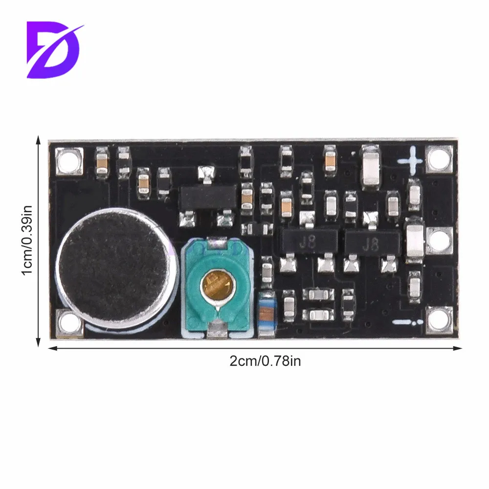 5 Stück/1 Stück 88–115 MHz FM-Sender-Modul mit Mikrofon DC 2 V 9 V 9 mA kabelloses Auto-FM-Radio-Transmitter-Board für Arduino-Telefon