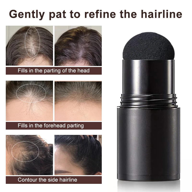 Hairline Powder Stick-Waterproof Eyebrow Powder Stick Unisex Concealear ShadingSponge Pen Filler Makeup for Gray Hair Root Cover