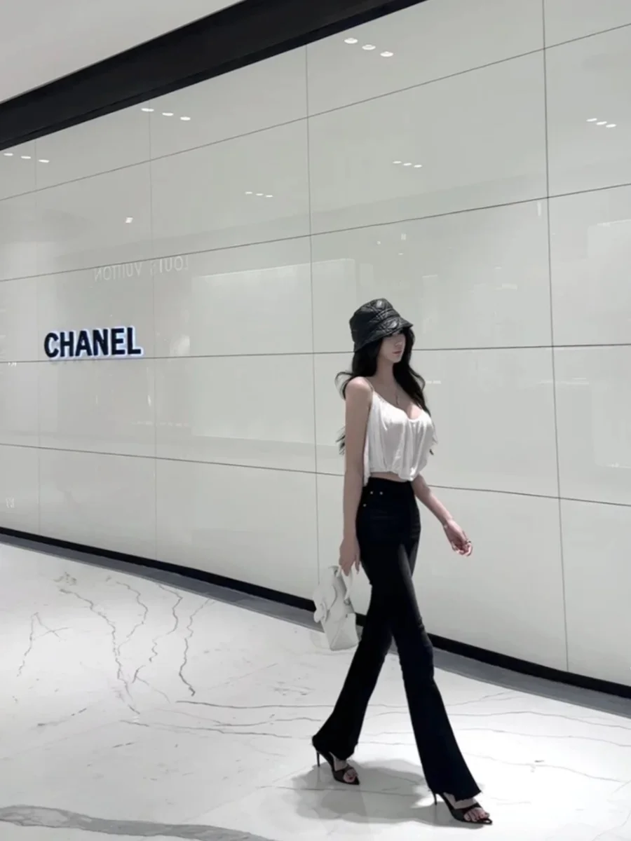 

High Waist Flared Jeans Women's Long Pants Cotton Stretch Denim Bootcut Trousers Slimming Butt Enhancing Korean Sle