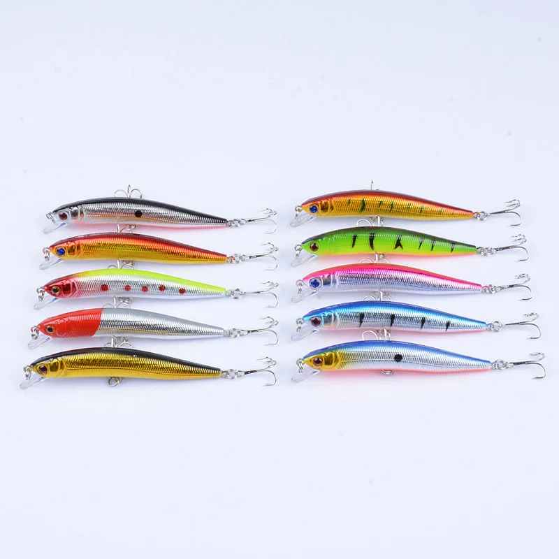 Floating Minnow Fishing Lure 10cm 9g 3D Eyes Crankbait Wobblers Artificial Plastic Hard Bait Bass Pike Jerkbait Fishing Tackle