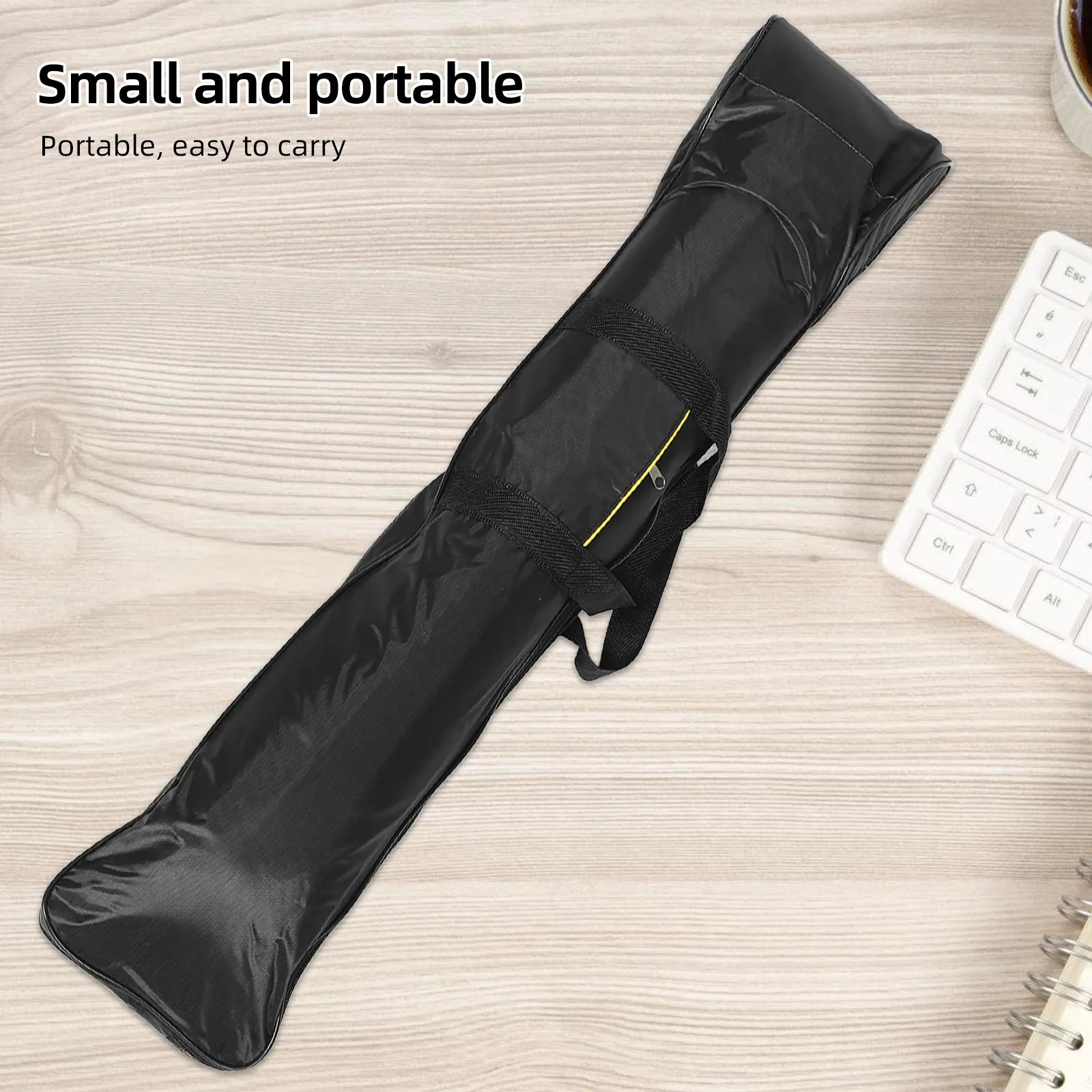 Black Erhu Bag Canvas Shockproof Erhu Carrying Case Zippered Shoulder Strap Music Instrument Storage Cover for Stage Performance