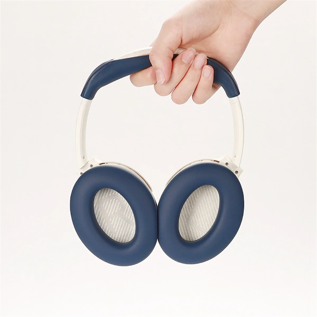 Ear Pads for Bose QC45/QC35/QC25/QC15 Earphone Silicone Protective Case Earmuff Headband Repair Parts Dark Blue