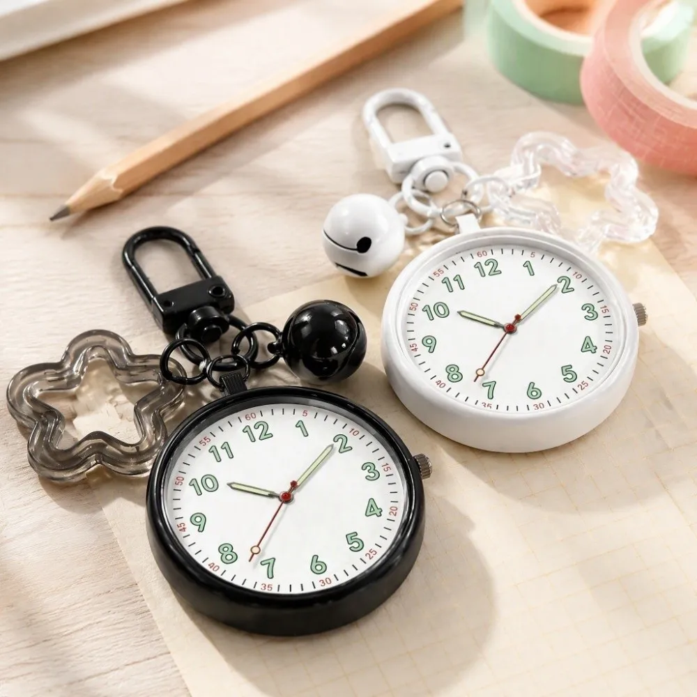 Portable Pocket Watch Key Chain Easy Reading Mini College Cute Backpack Pendant Quartz Movement Schoolbag Charm